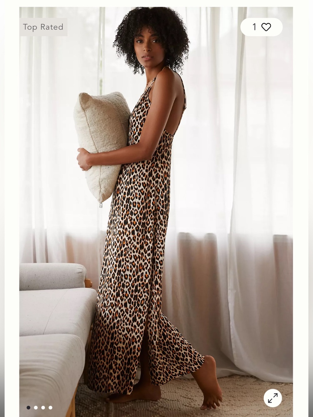 Anthropologie leopard sleep dress